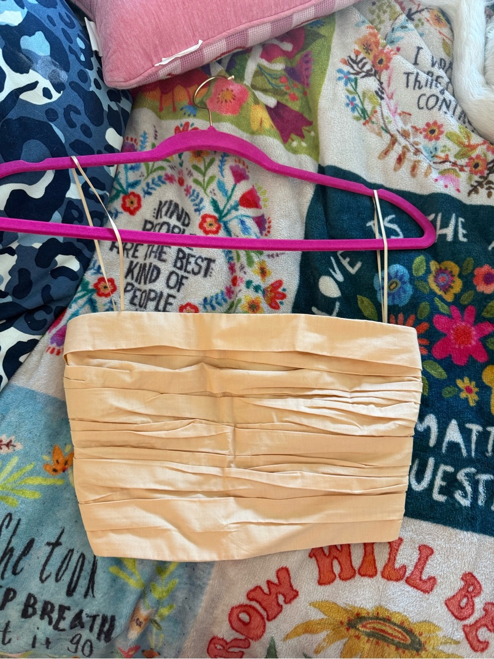 Abercrombie & Fitch Peach Smocked Crop Top